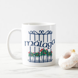 Caneca De Café Malaga, janela com flores