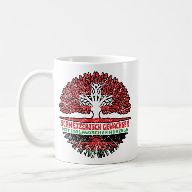 Caneca De Café Malawi Malawisch Schweizer Schweiz Baum Wurzel (Esquerda)