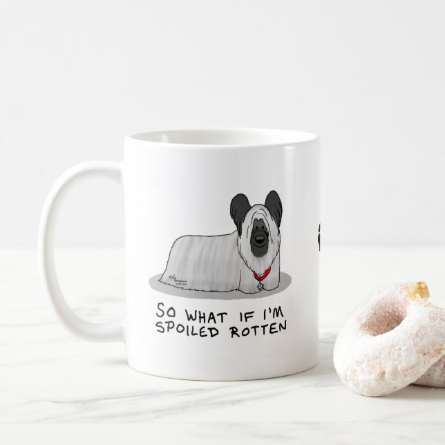 Caneca De Café Maldito Cachorro Aterro Rachado (prateado) Diversã (Com Donut)