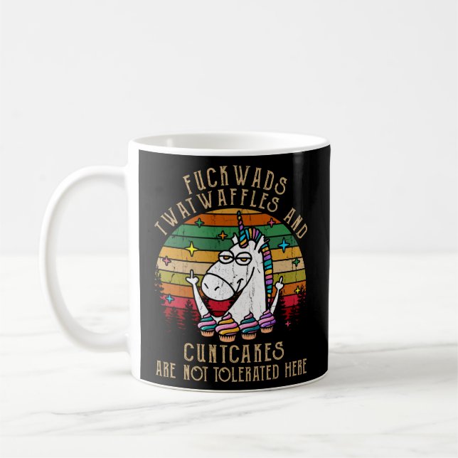 Caneca De Café Malditos Twatwaffles E Cuntcakes Não São Tolerados (Esquerda)