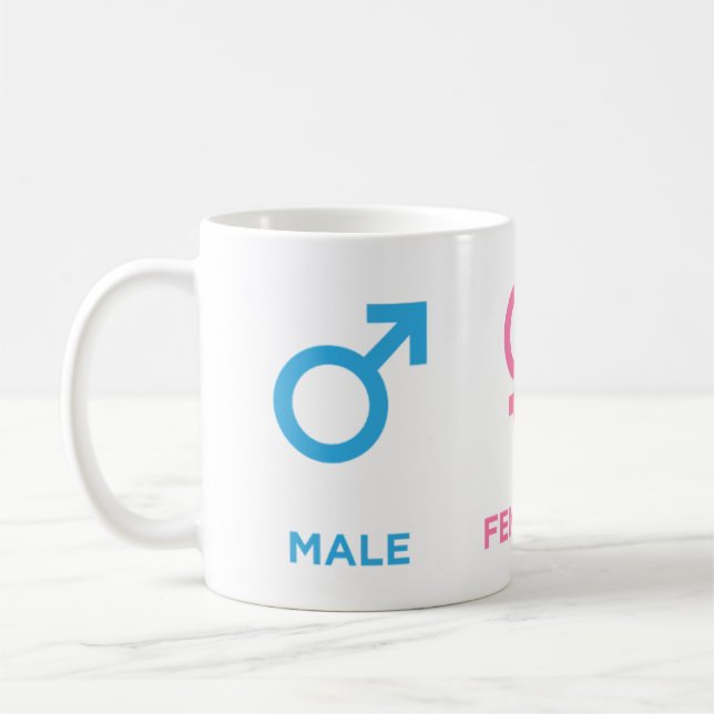 Caneca De Café Male Female Coder Symbol Funny Programming Gift (Esquerda)