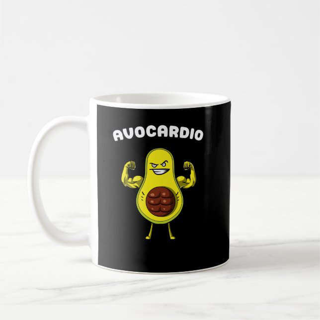 Caneca De Café Malhação Avocardio Avocado Funny Vegan Workout Pia (Esquerda)