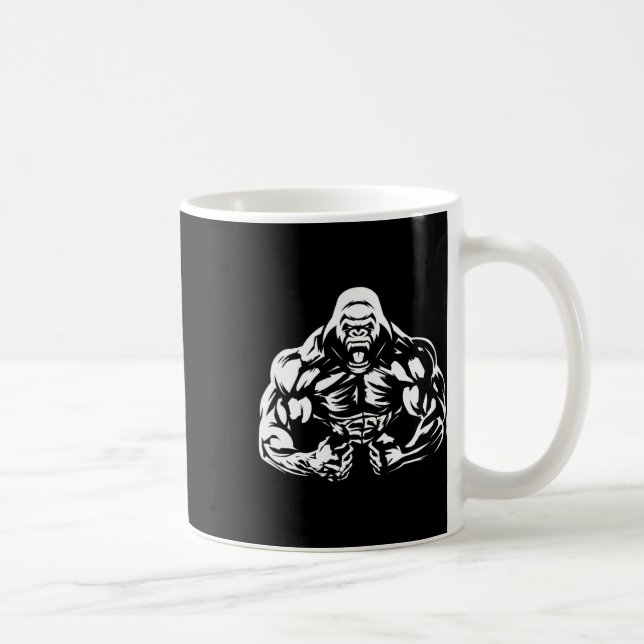 Caneca De Café Malhação de Gorila de Roupa de Gorila de Vegan (Direita)