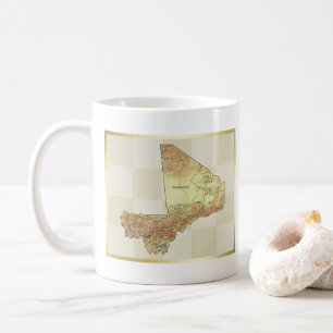 Caneca De Café Mali Flag + Map Mug