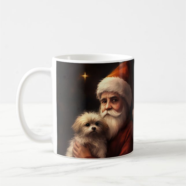 Caneca De Café Maltês com Papai Noel Natal Festivo (Esquerda)