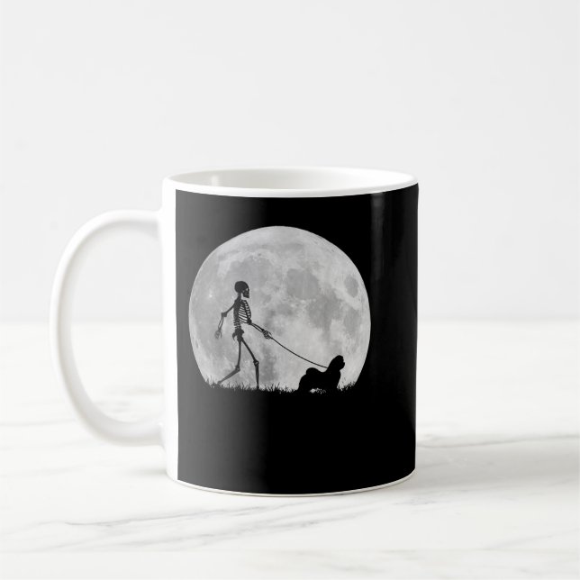 Caneca De Café Maltese Halloween Skeleton Funny Dog Youth Kid Gir (Esquerda)