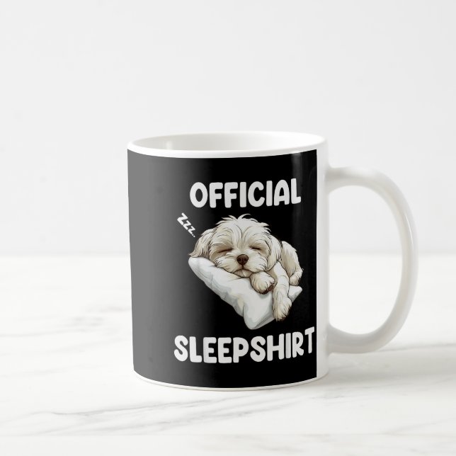 Caneca De Café Maltese Sleepshirt Cute Dog Lover Pajama Sleepwear (Direita)