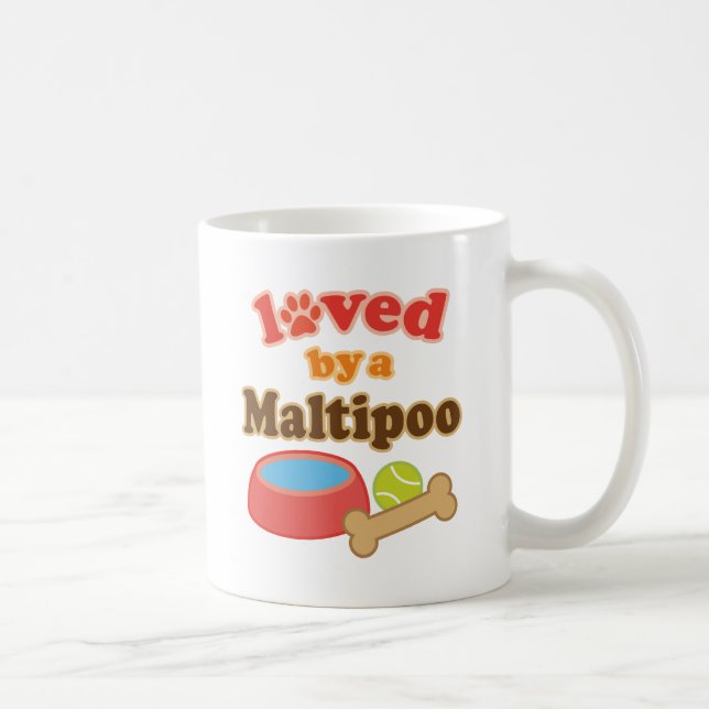 Caneca De Café maltipoo amado perto (Direita)