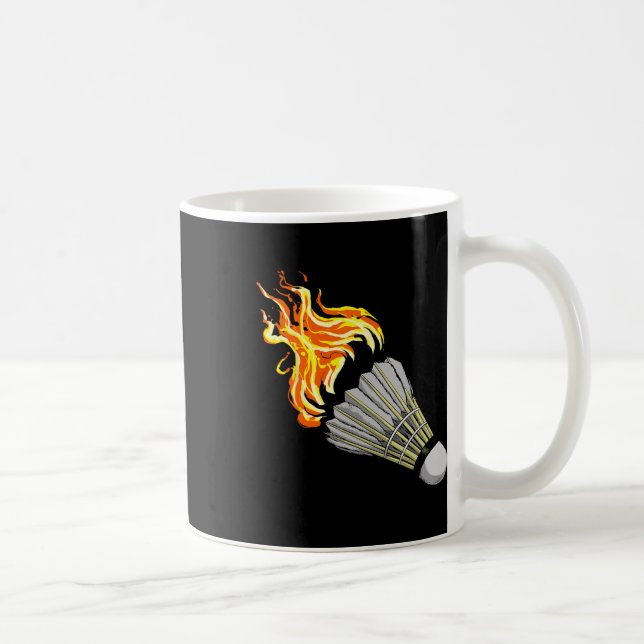 Caneca De Café Malvado Badminton Flame Shuttle Art Sports (Direita)