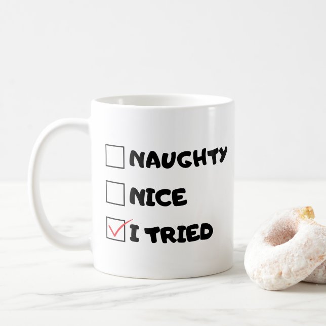 Caneca De Café Malvado, Bom, Eu Tentei - Engraçado Citação (Com Donut)