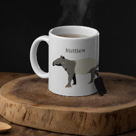 Caneca De Café Malyan Tapir Illustration Personalised Wild Animal