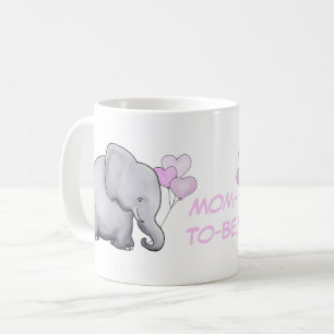 Caneca De Café Mamã-À-Está o elefante cor-de-rosa bonito do bebê