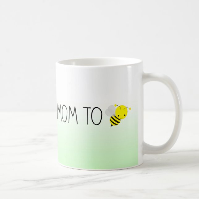 Caneca De Café Mamã a ser, verde bonito do zangão/amarelo (Direita)