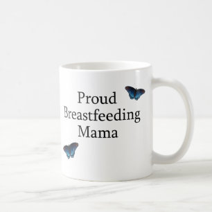 Caneca De Café Mama amamentando orgulhoso Azul Borboleta