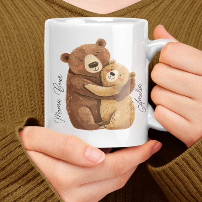 Caneca De Café Mama Bear Personalizado Dom de Aniversário Único d (Criador carregado)
