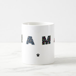 Caneca De Café Mama cachorro pata de gato