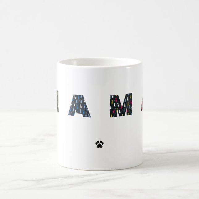 Caneca De Café Mama cachorro pata de gato (Centro)