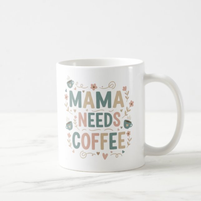 Caneca de Café Mama | Caneca Cerâmica Dia das Mães (Direita)