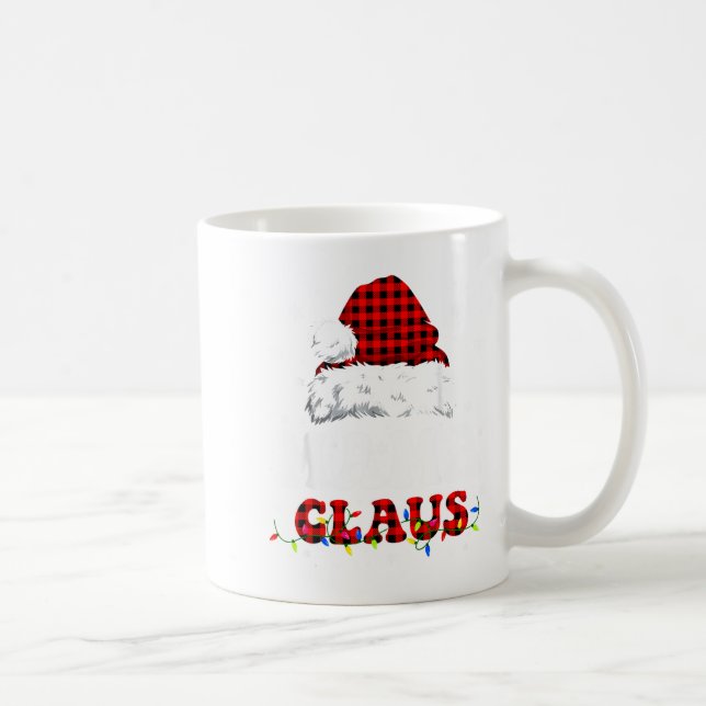 Caneca De Café Mama Claus Funny Christmas Lights Pajama Family Ma (Direita)