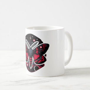 Caneca De Café Mama Cósmica Vermelha e Preta - Mística Celestial