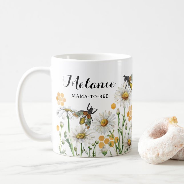 Caneca De Café Mama de Abelha para Abelha Chá de fraldas | Abelhã (Com Donut)