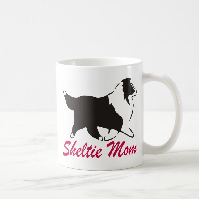 Caneca De Café Mamã de Sheltie do Sheepdog de Shetland (Direita)