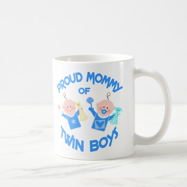 Caneca De Café Mamã do dia das mães de meninos gêmeos (Direita)