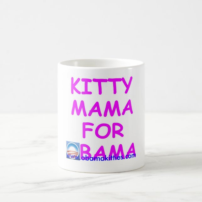 Caneca De Café Mama do gatinho para Obama (Centro)