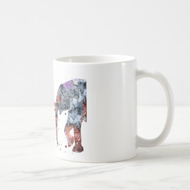 Caneca De Café Mamã e bebês elefante, família do elefante (Direita)