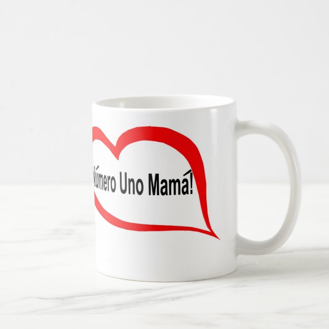 Caneca De Café Mama espanhol da ONU do numero (Direita)