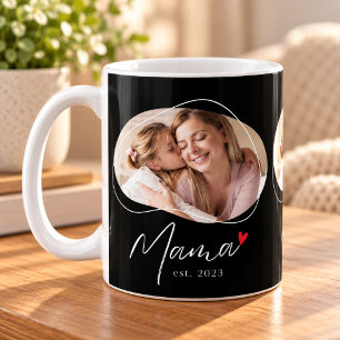 Caneca De Café Mama Estabelecida Script Preto 3 Foto