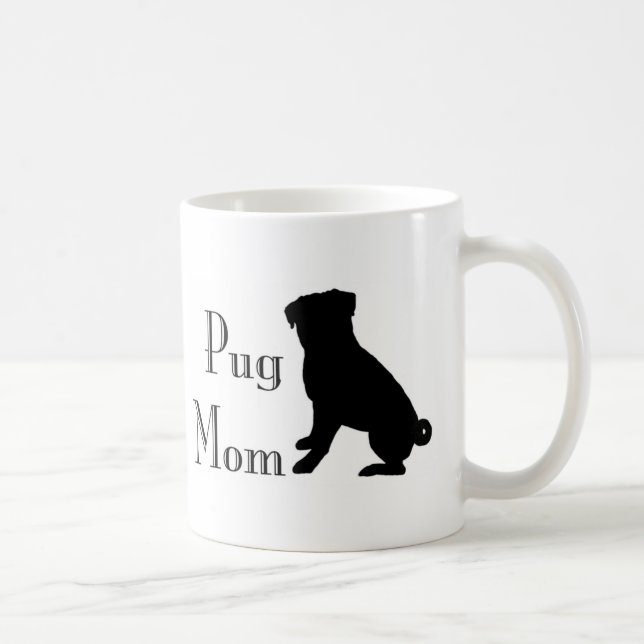 Caneca De Café Mamã extravagante do Pug (Direita)