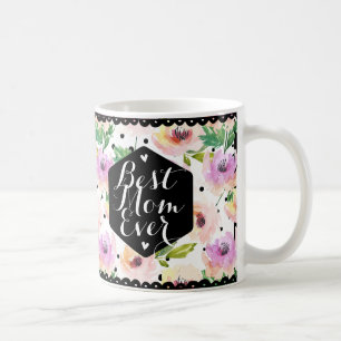Caneca De Café Mamã floral da aguarela moderna melhor sempre