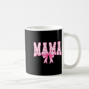 Caneca De Café Mama floral toile rosa laço coquete aquarela