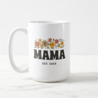 Mama Groovy Flower Retro Vintage Floral Custom Mãe