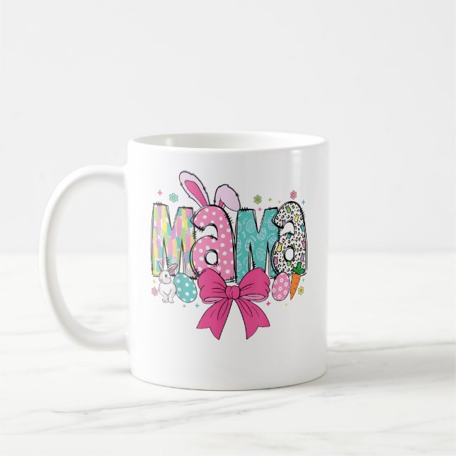Caneca De Café Mama Mini Easter Matching Mama Bunny Easter Day T- (Esquerda)