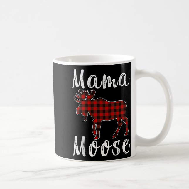 Caneca De Café Mama Moose Family Christmas Pajama Red&amp; Black  (Direita)