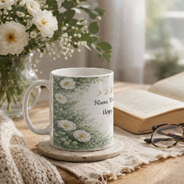 Caneca De Café Mama My Guiding Light Botanical Moon Phase Gift