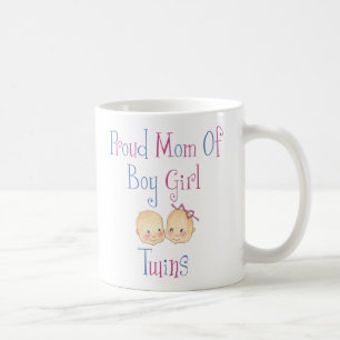 Caneca De Café Mamã orgulhosa de gêmeos da menina do menino
