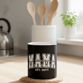 Caneca De Café Mama Personalizada Ano de Fundação Mãe Estabelecid