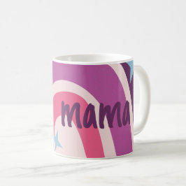 Caneca De Café Mama personalizada boêmica rosa-púrpura do arco-ír