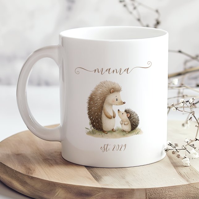 Caneca De Café Mama Querida Estabelecida Ourigos Aquarela (Criador carregado)