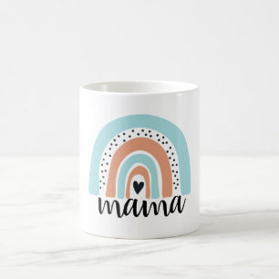Caneca De Café Mama Rainbow Blue Peach