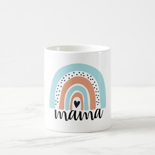 Caneca De Café Mama Rainbow Blue Peach (Centro)