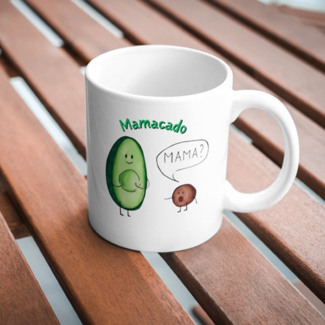 Caneca De Café Mamacado Funny Avocado Mãe Design - Bonitinho (Criador carregado)
