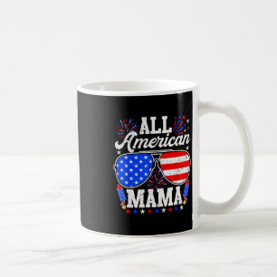 Caneca De Café Mamãe americana óculos de sol 4 de julho família