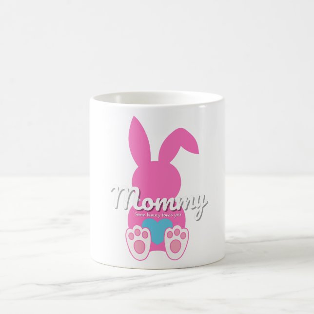 Caneca De Café Mamãe Bunny Mug - Presente para Páscoa da Família  (Centro)