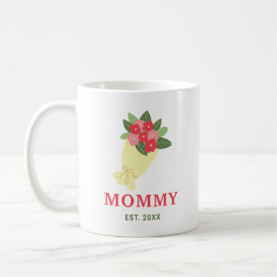 Caneca De Café Mamãe Buquê Floral Ano Est Personalizado Presente