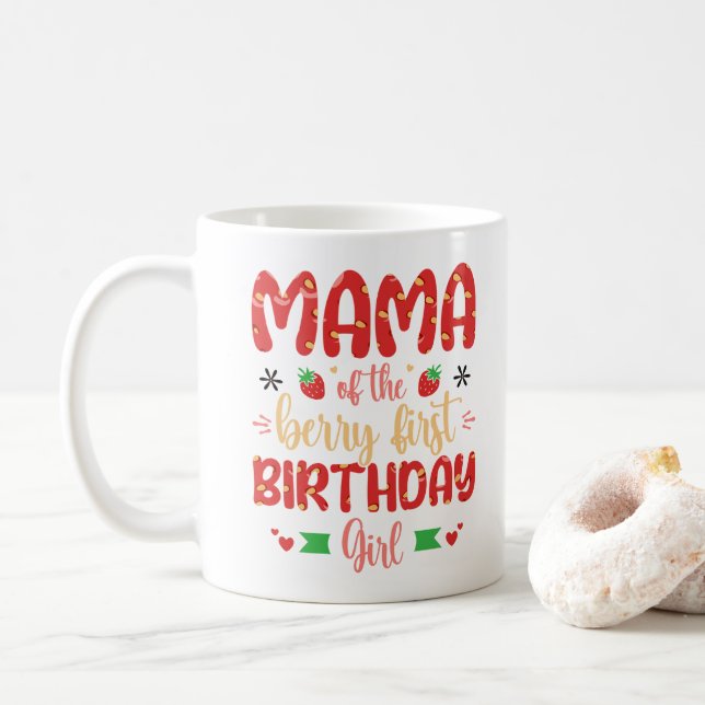 Caneca De Café Mamãe Da Primeira Rapariga De Aniversário, Mãe Eng (Com Donut)