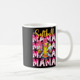 Caneca De Café Mamãe de Softbol Laço Coquete Sorvete Gotejante Co